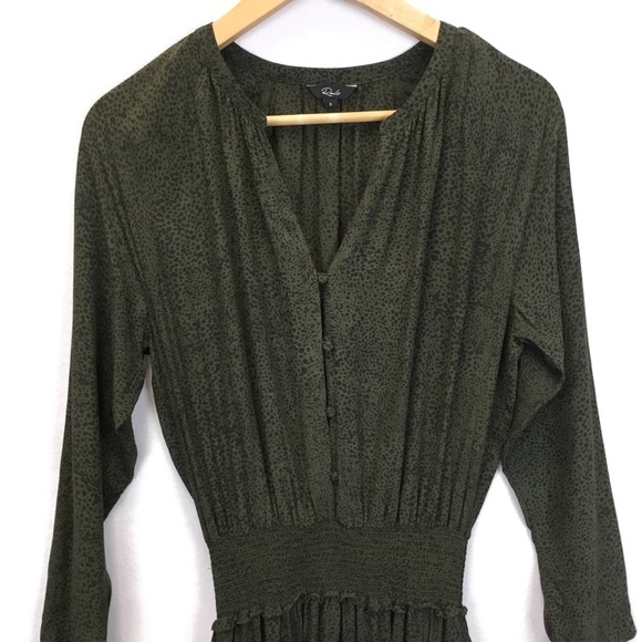 Rails Jasmine Olive Speckled Long sleeve Mini Dress - Picture 4 of 12